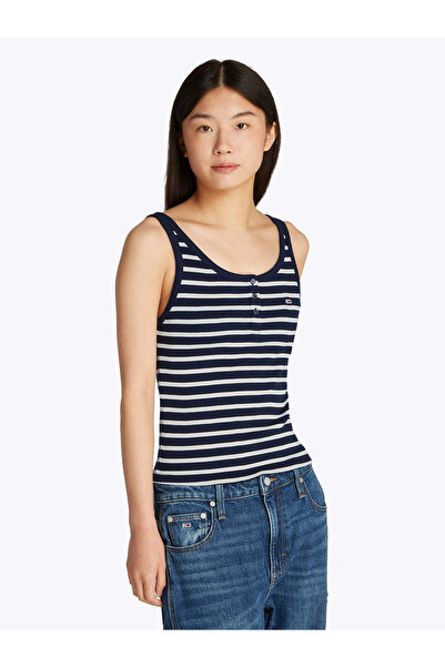 Tommy Hilfiger Kadın Yuvarlak Yaka Lacivert Atlet