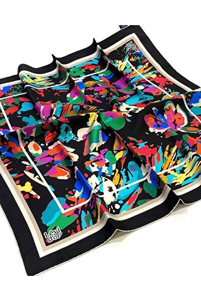 Levidor Twill Ipek Eşarp Siyah, Saks, Kırmızı