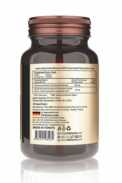Validus Nicotinamide Riboside 300 Mg + Nadh 20 Mg 30 Capsules