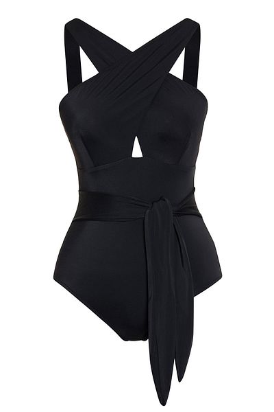 SAILOR moda Belted Cross Swimsuit
