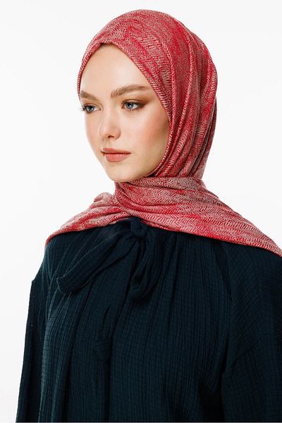Mooncorn Σάλι διπλής όψης με μοτίβο Sahara Claret Red-Mint Green