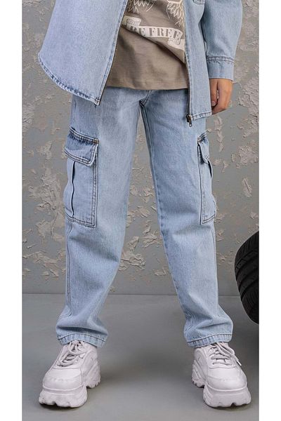wakawakakidsstore Boys' Jeans with Adjustable Waisted Cargo Pockets