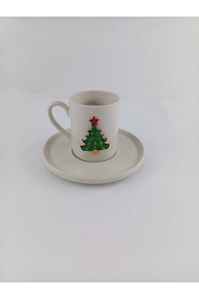 miras home Porcelain Coffee Set for 2 People with Pine Tree Accessories