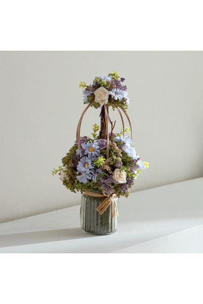 Home Box Caven Daisy and Rose Two Tier Topiary 16x16x34 cm