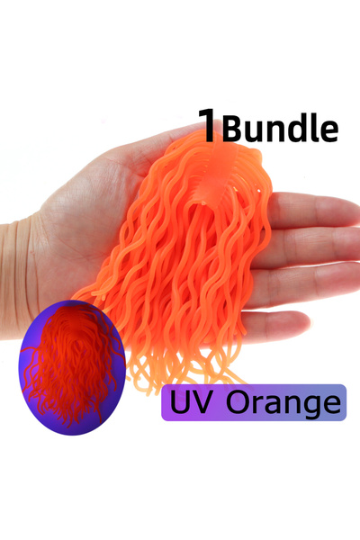 Choice 1 حزمة UV Orange 60 خصلة/حزمة مواد ربط صيد الذباب Squirmy Wormy من ماد...