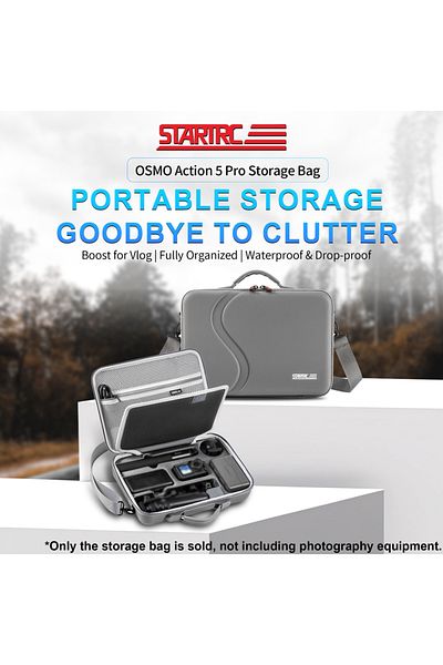 Choice GRAY COLOR STARTRC for DJI Action 5pro sports camera PU storage bag DJI outdoor camera accessories b