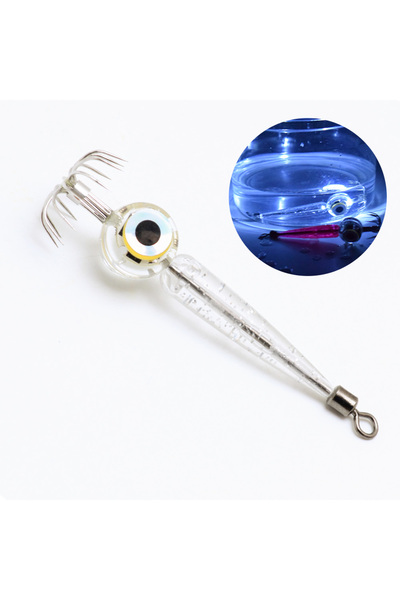 Choice خطاف حبار مضيء أبيض مكون من قطعة واحدة، خطاف أخطبوط لصيد الأسماك البحر...