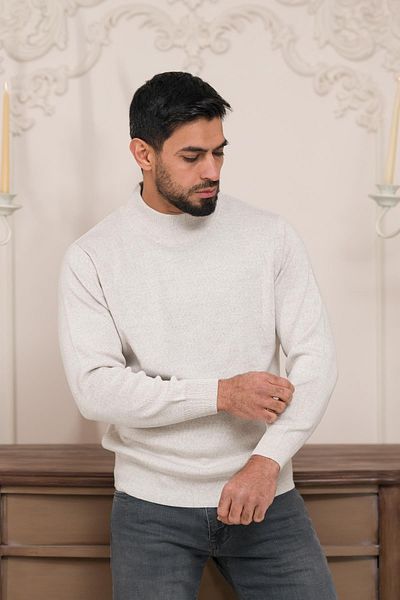 Woolen World Πλεκτό Ανδρικό Πουλόβερ Χοντρό Μάλλινο ζιβάγκο