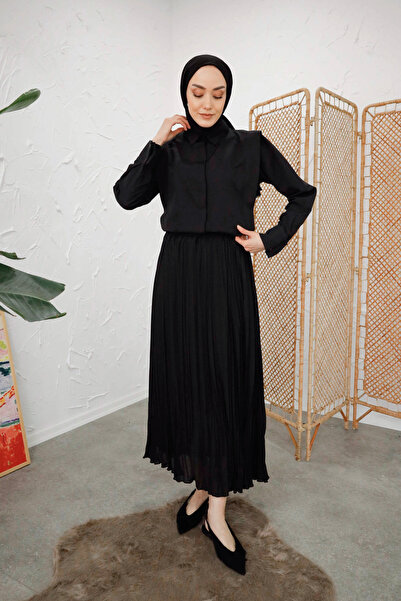 Poll Prive Μαύρη φούστα σιφόν στρώσεων