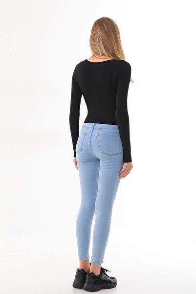 penyebizden Women's Black Crop Top Cotton Basic T-Shirt