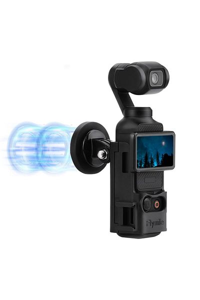 ERIKOLE Black Pocket 3 Magnetic Mount, Magnet Bracket Expansion Adapter Holder With Cold Shoe On Car, Railin