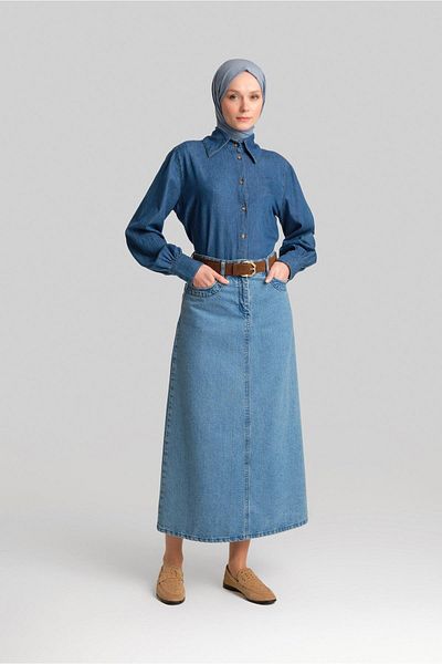 Armine Πουκάμισο Indigo Denim - Μοντέλο 24yd3414