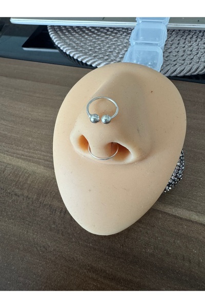 Bylin 925 Ayar Gümüş Halka Septum /fake Septum/fake Piercing-(Delik Gerektirm...