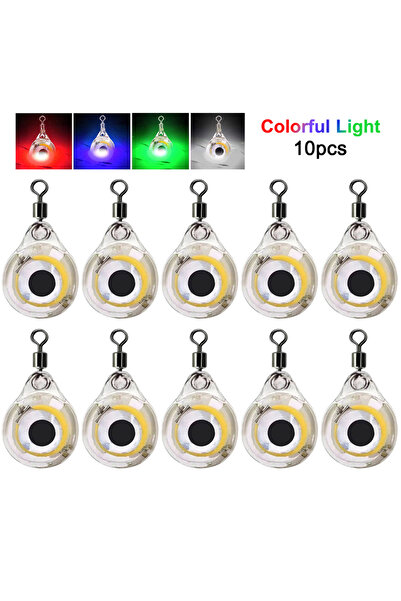 APWIKOGER 10 قطع من مصابيح LED متعددة الألوان لجذب الأسماك، مصابيح صيد صغيرة ...