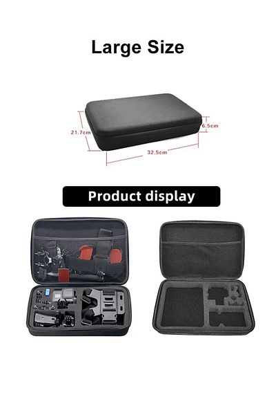 EXSKOF Large Size Storage Bag Shockproof Safe Box Portable Carrying Case for GoPro Hero 12 11 10 9 8 7 5 SJ