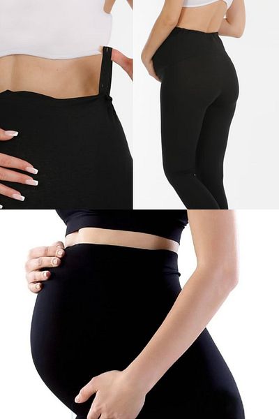 bonbonetti chocolate baby&kids Corset eficient, ajustare a taliei, confortabilă, casual, solidă, din bumbac negru, jambiere de maternitate, pantaloni, jambiere