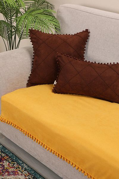 Aisha's Design Pom-Pom Sofa Cover 90X155 cm - Ko-33Ik