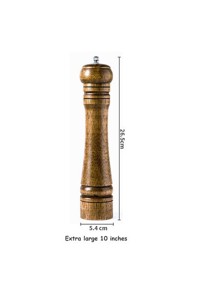 Choice 10 inch 5" 8" 10"  Salt and Pepper Grinder, Solid Wood Spice Pepper Mill with Strong Adjustable Cera