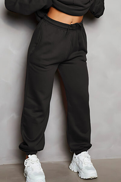 CMZ COLLECTİON Γυναικείο φαρδύ παντελόνι φόρμας με 3 κλωστές, ριζόχρωμο, χωρί...