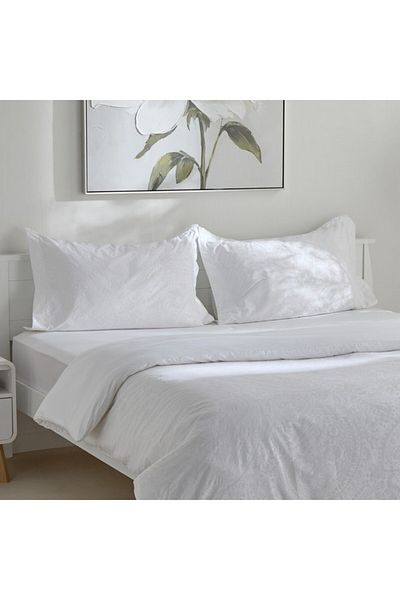 Home Box Opulent Luxe 3-Piece Khadi Print Cotton Jacquard Super King Duvet Cover Set - 220x240 cm