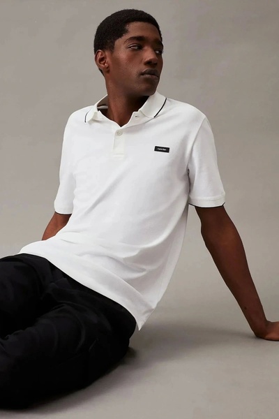 Calvin Klein Men's Stretch Pique Tipping Polo Polo T-Shirt