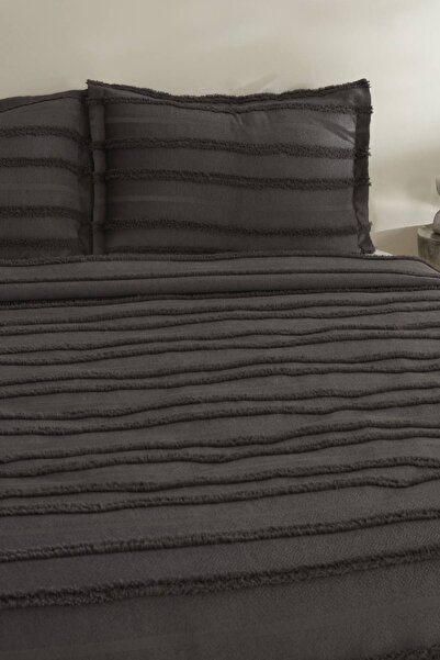 Karaca Home Arlina Bold Çift Kişilik Yatak Örtüsü Takımı Antrasit