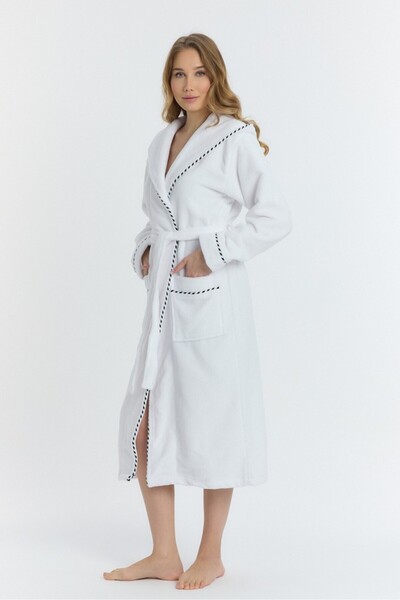 Mulberry Triga Hooded Women's Bathrobe 100% Cotton