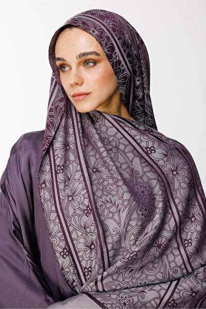 Mooncorn Lavin Pattern Double Sided Shawl Purple-Grey