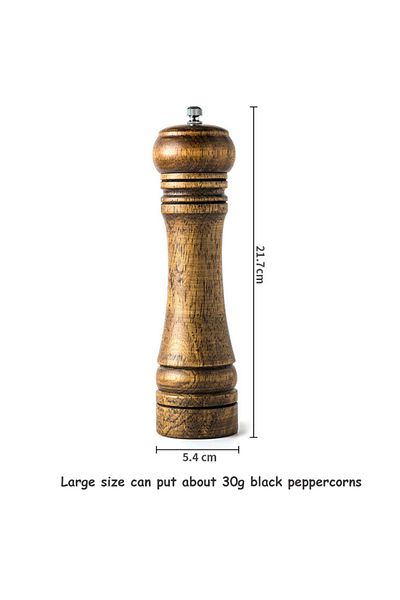 Choice 8 inch 5" 8" 10"  Salt and Pepper Grinder, Solid Wood Spice Pepper Mill with Strong Adjustable Ceram