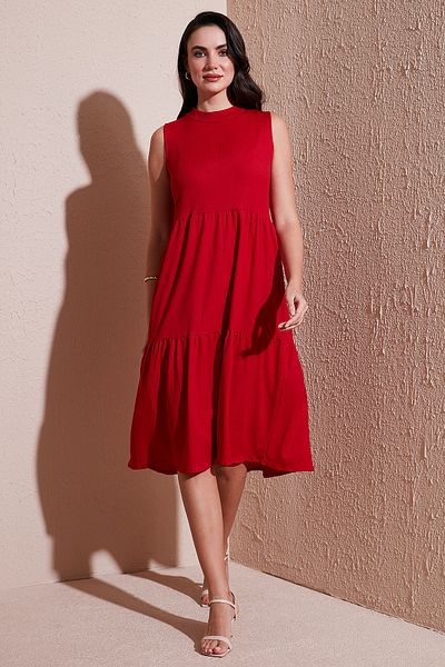 Lela Regular Fit Sleeveless Midi Dress Dress 5869008