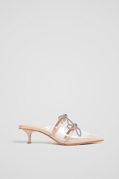 Stradivarius Vinyl Mules With Bows Limited Edition