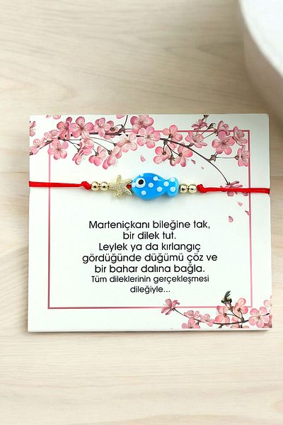 Çlk Accessories Premium Elevator Martenitska Bracelet with Card Red String 70792 Model