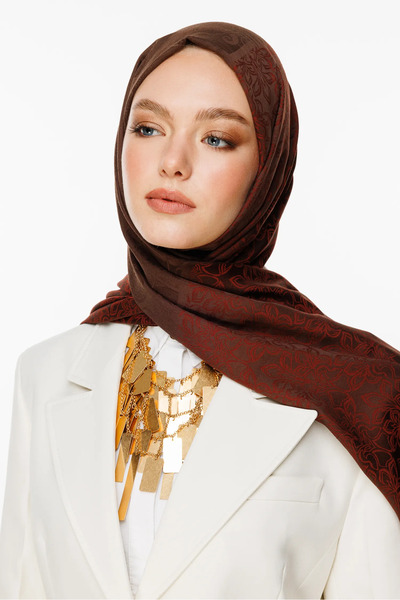 Mooncorn Nora Pattern Double-Sided Shawl Bitter Coffee-Brown