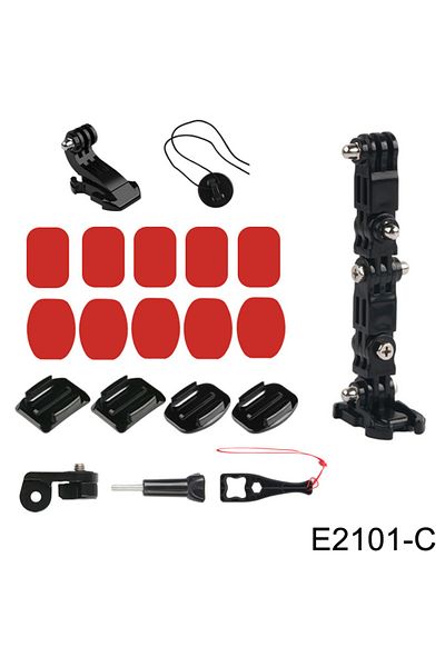 ORBMART E2101-C Adjustable Helmet Chin Mount Curved Side Adhesive Mount for GoPro Hero 13 12 1110 9 8 DJI OS