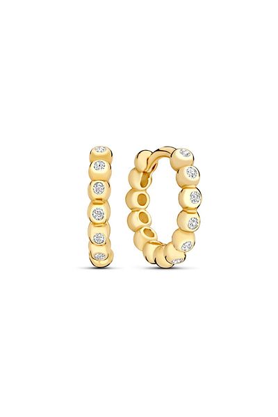 Beloro Jewels Monte Napoleone Elena 9 Karat Gold Creolen Mit Zirkonia-steinen (8,3 MM) Bo360114
