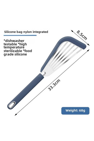 Choice Blue-Silicone Handle The kitchen anti-scalding frying spatula heat-res...