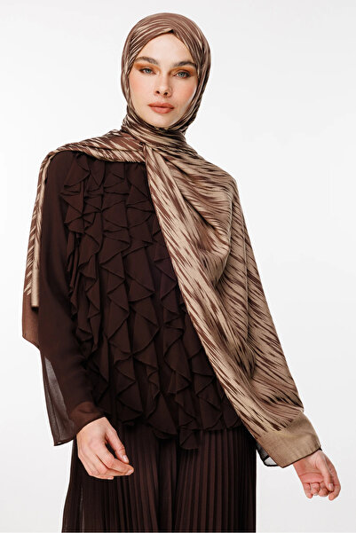 Mooncorn Selis Pattern Double-Sided Shawl Bitter Brown-Beige