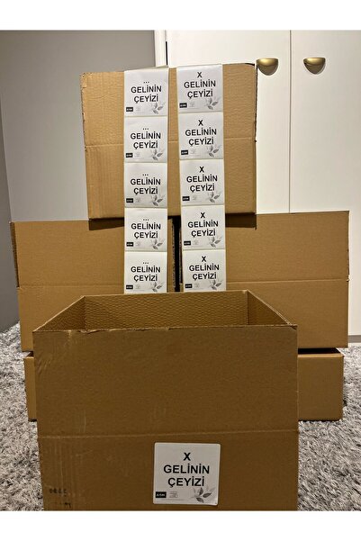 CREARTHOME Kolix Pratik Taşıma Koli 33x40x16 Cm Karton Koli Taşıma Koli Ekonomik Koli Isim Etiketli 10 Adet