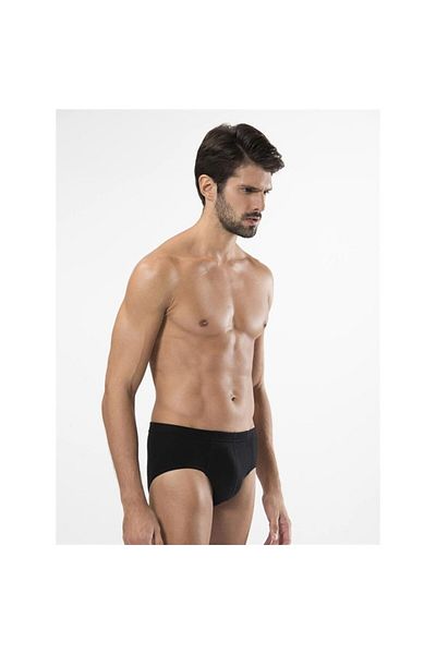 TÜREN 155 Ribana Kom Ανδρικό Slip Διπλό Πακέτο-μαύρο
