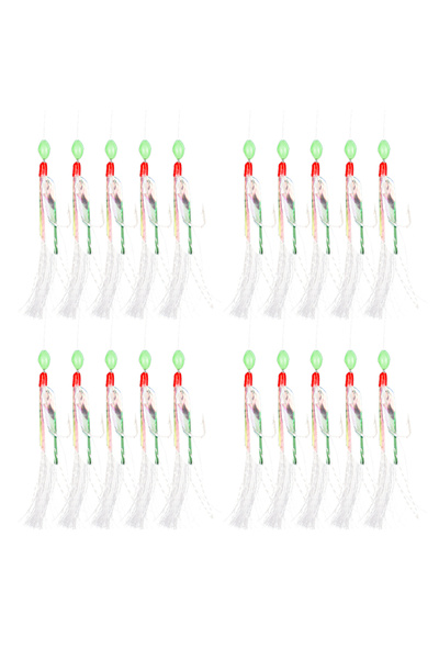 Choice 20 قطعة، 4 عبوات/20 قطعة من خطافات صيد سمك الماكريل بالريش، طُعم صيد ب...