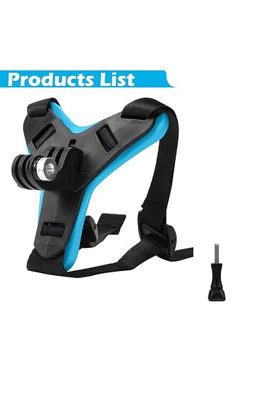 EXSKOF Blue Motorcycle Helmet Chin Strap Mount For Gopro Hero 12 11 10 9 8 7 6 5 Black Dji Osmo Insta360 Ak