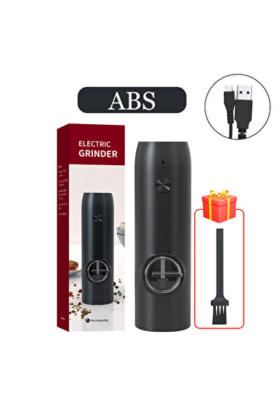 Choice مطحنة ملح وفلفل كهربائية قابلة لإعادة الشحن عبر USB باللون الأسود، قطع...