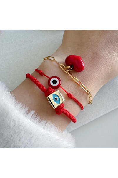 Venus Design Murano kalp - şans küp bileklik seti