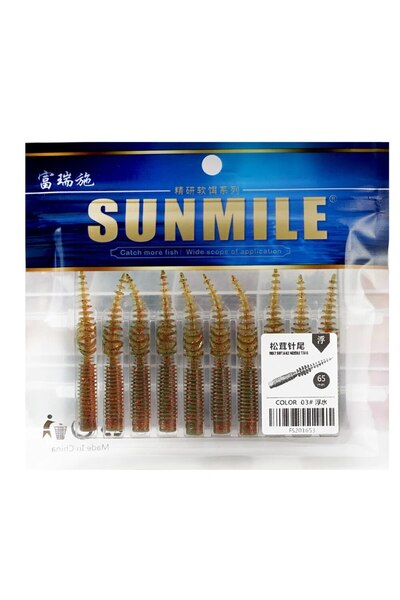 Choice طُعم صيد ناعم من COLOR 03 SUNMILE مقاس 65 مم/1.2 جرام، 10 قطع/مجموعة ط...