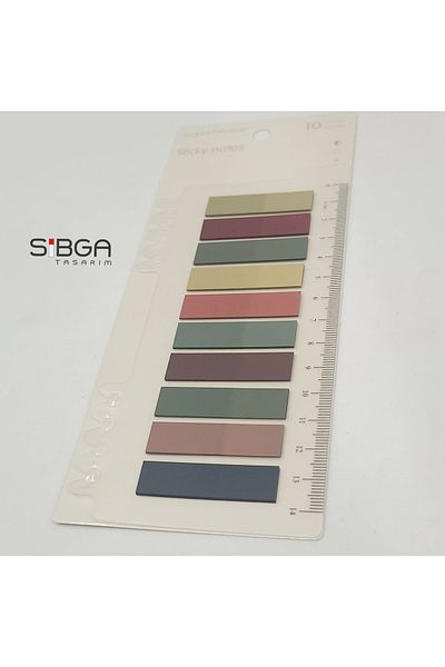 sibga tasarım Transparent Colored Post-It Note Paper - 200 Sheets Bookmark Sticker