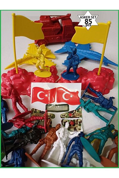 OYUNCAKSAHİLİ Tank Helicopter Soldier Sets 85 Pieces Full 2 Packs One-Time Commando Plane Strategy Soldier Toy
