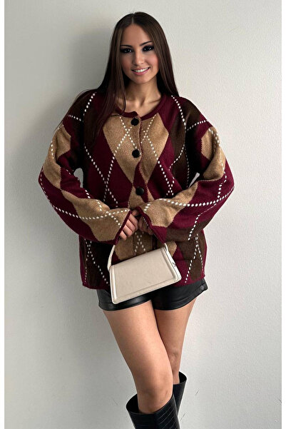 Pinza Baklava Pattern Thick Cardigan