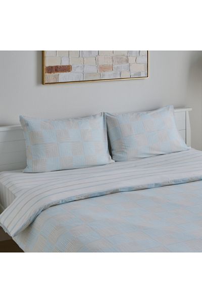 Home Box Aurora Jason 3-Piece Printed Cotton King Duvet/Quilt Cover Set 220x220 cm