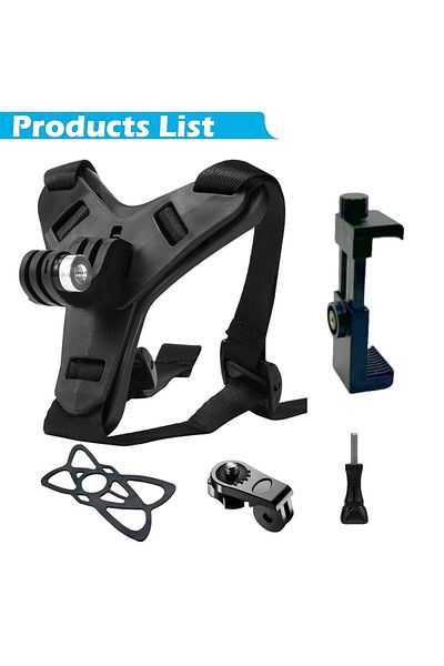 EXSKOF Black with clip Motorcycle Helmet Strap Mount Phone Stand Holder For GoPro Hero 12 11 Insta360 X4 Ac