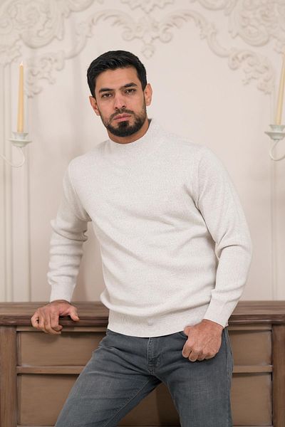 Woolen World Πλεκτό Ανδρικό Πουλόβερ Χοντρό Μάλλινο ζιβάγκο